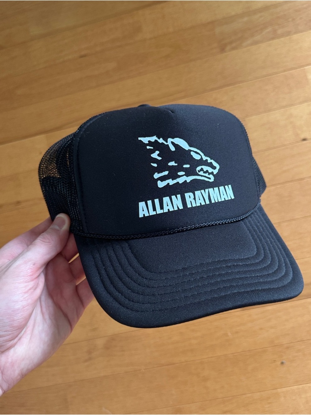 Vintage Allan Rayman Black Trucker Hat with Wolf Logo